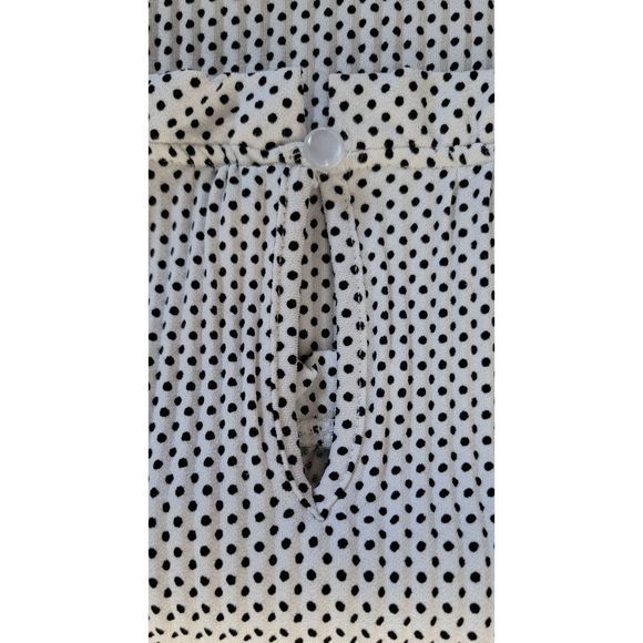 Adrianna Papell Top Blouse Women’s Medium White Black Polka Dot Long Sleeve - Picture 8 of 13